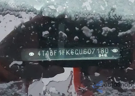 2012 Toyota Camry Le из США, поврежденный, VIN 4T1BF1FK6CU607180